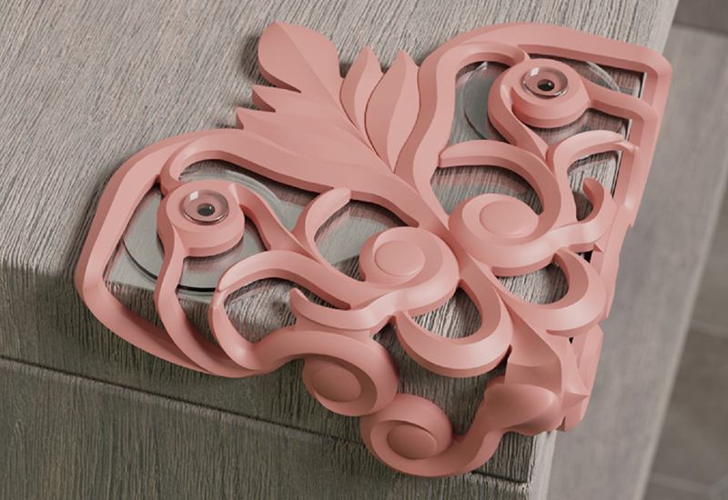 渦卷紋護角 防撞桌角 (柔和桃)